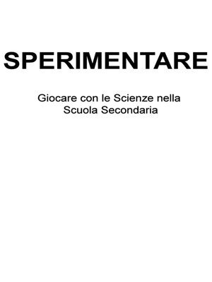 cover image of SPERIMENTARE